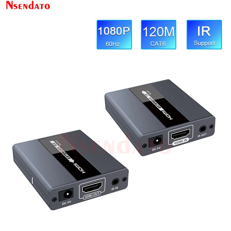 LKV371 120m HDMI Network Extender Over Cat 5E/6 RJ45 HDMI Extension Splitter Wireless Video Transmitter Receiver For PS4 HDCP PC