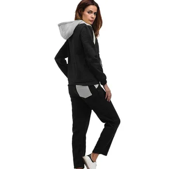 

AMYO Velvet Women Sport Suit Hoodies Winter Running Set Tracksuit Sweat Pants Jogger Suits 2pcs Sportswear Female Sport Suits