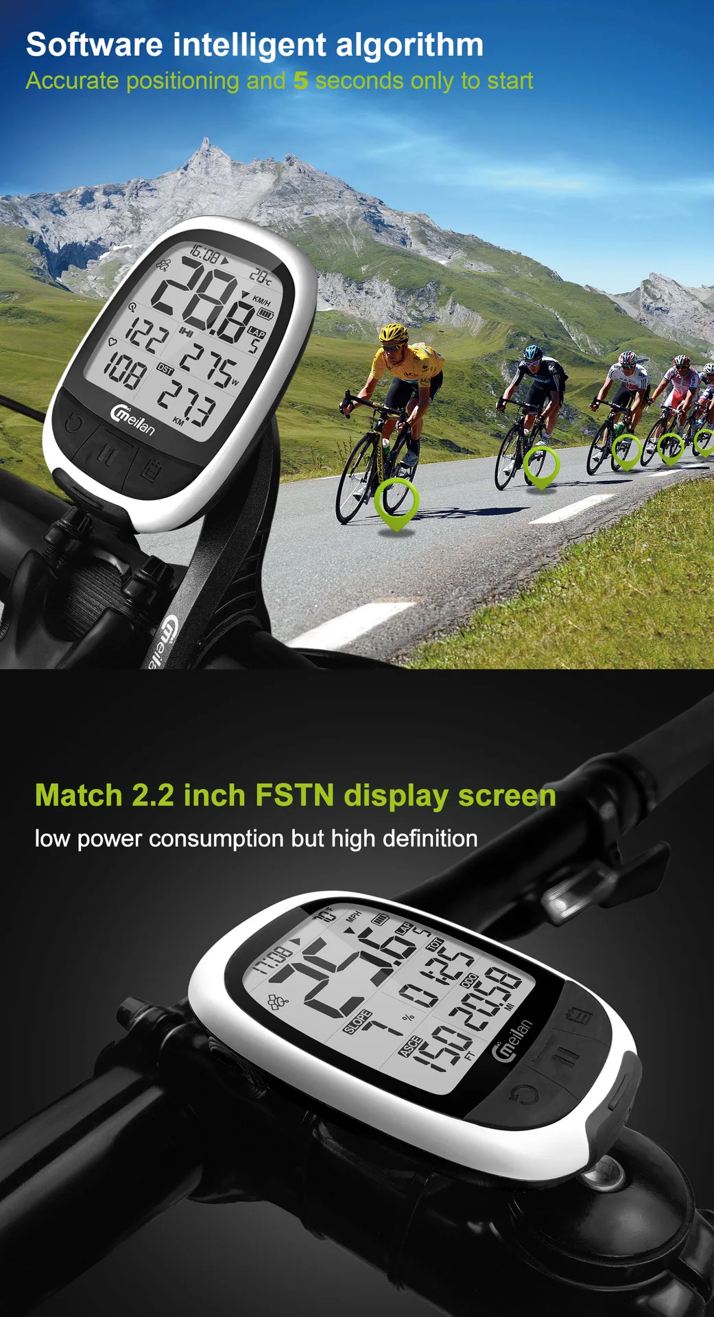 Meilan Hе синий M2 gps велосипеда Скорость метр велосипедный компьютер Bluetooth ANT+ Водонепроницаемый Скорость ometer