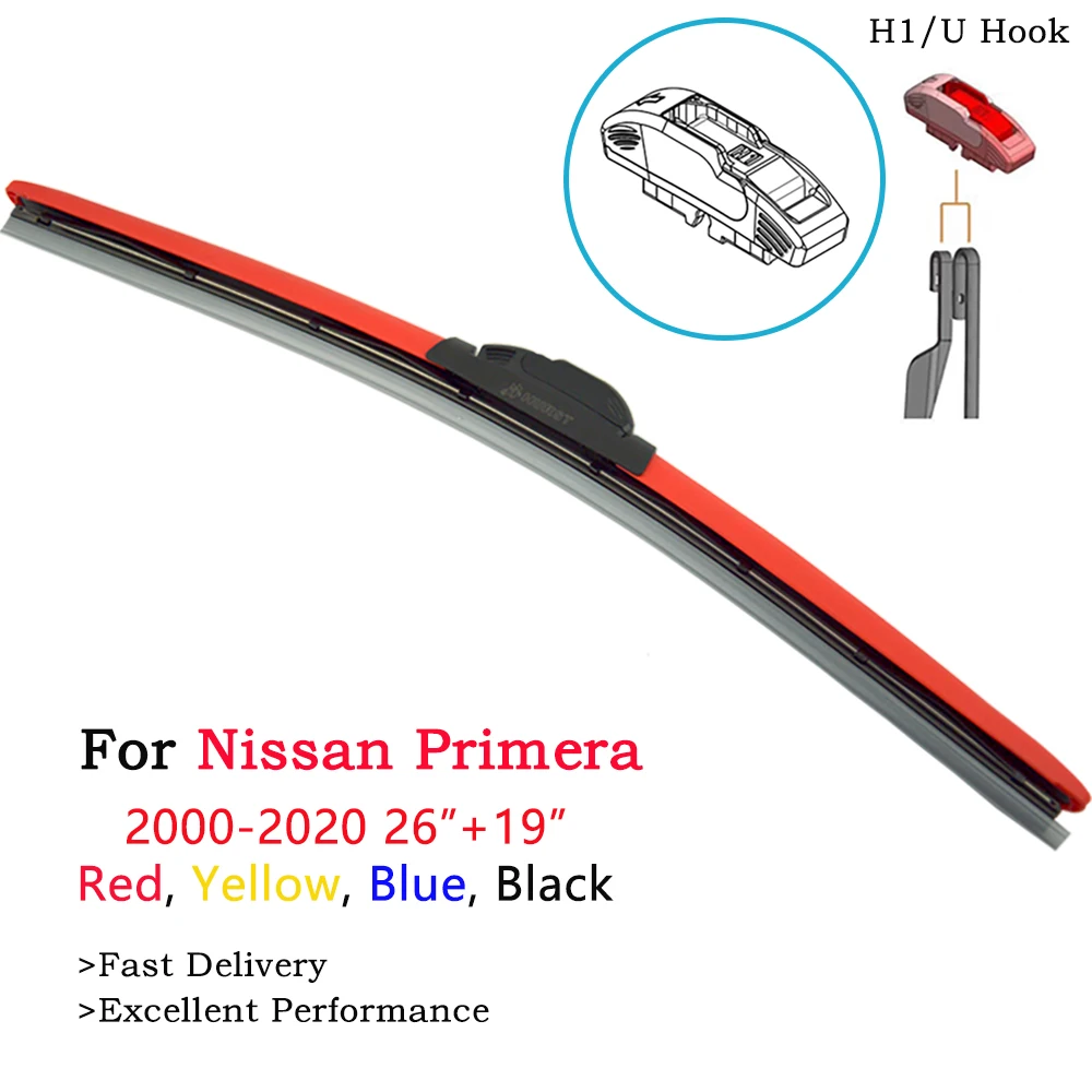 2 шт. красные щетки стеклоочистителя переднего стекла для Nissan Primera P10 P11 P12 Break