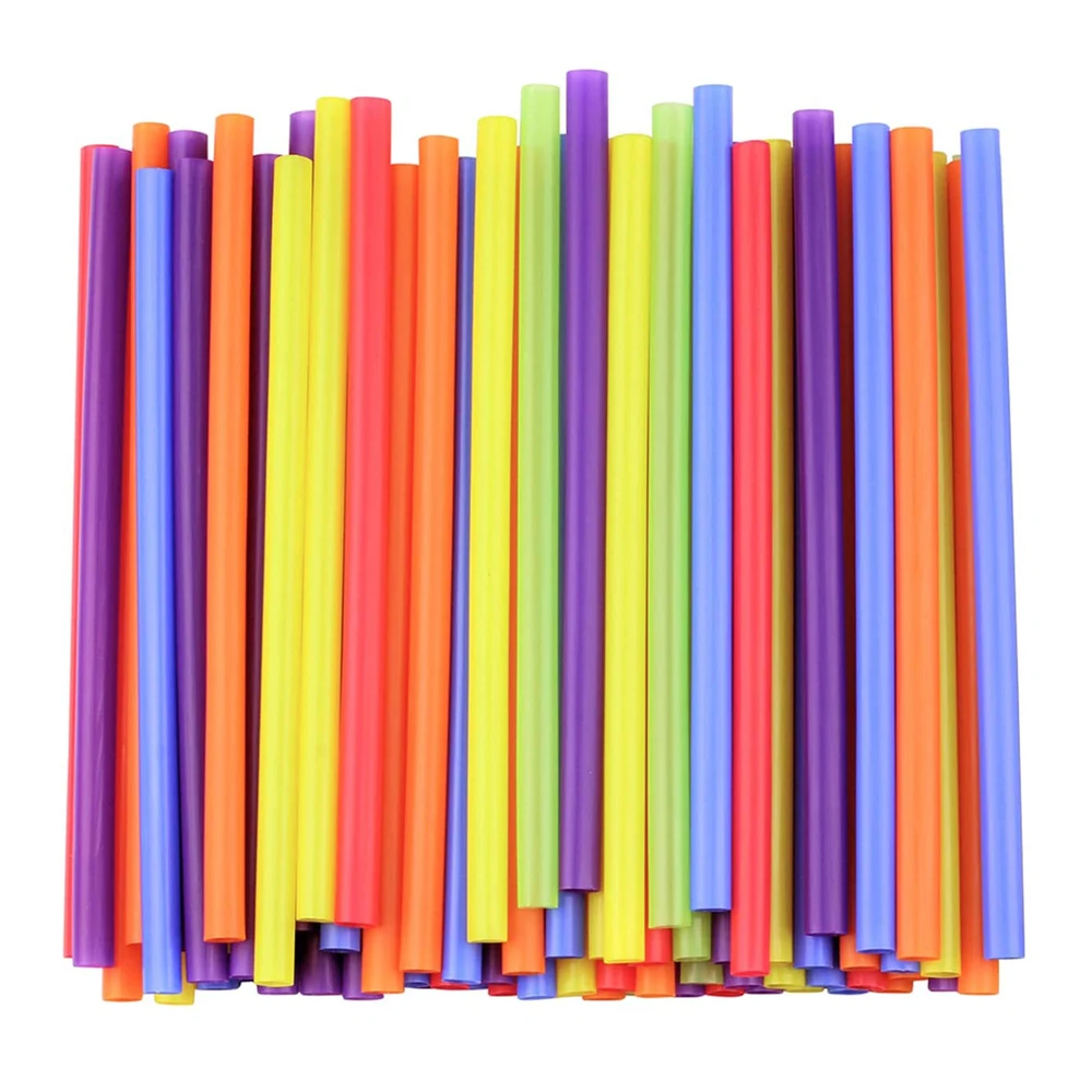 

MONGKA 100 pack Jumbo Smoothie Straws, Assorted Colors, Colorful Boba Milkshake Wide Straws