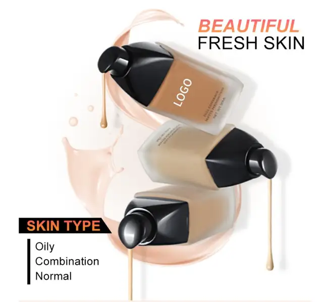 Wholesale Full Coverage Foundation Makeup Private Label Cosmetics Face Concealer Matte Waterproof Liquid Foundation Custom Logo 5