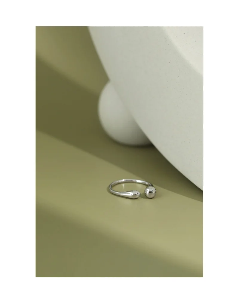 Kinel 925 Sterling Silver Korea Rings Female Resizable Handmade Open Plating 18K Real Gold Ring Bijoux Fine Jewelry