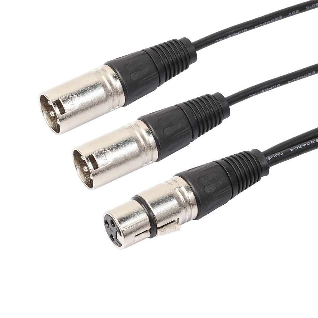 

3Pin XLR Female Plug To Dual Male Plug Microphone Cable Stage Studio Cable