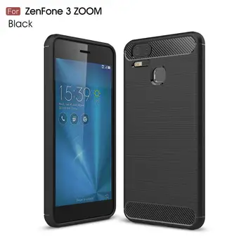 

30pcs/lot Good Quality Soft TPU Shockproof Rugged Brushed Carbon Fiber Case For Asus Zenfone 3 Zoom ZE553KL