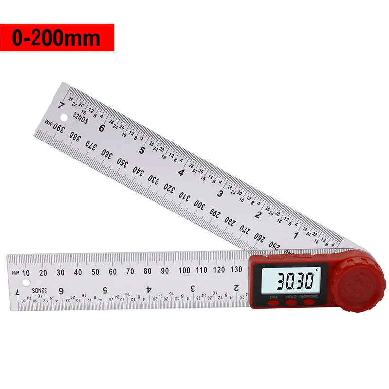 200mm white 200 мм Цифровой Инструмент Угол Инклинометр Угол Цифровой весы электронный Гониометр транспортир угловой детектор - Цвет: 200mm white