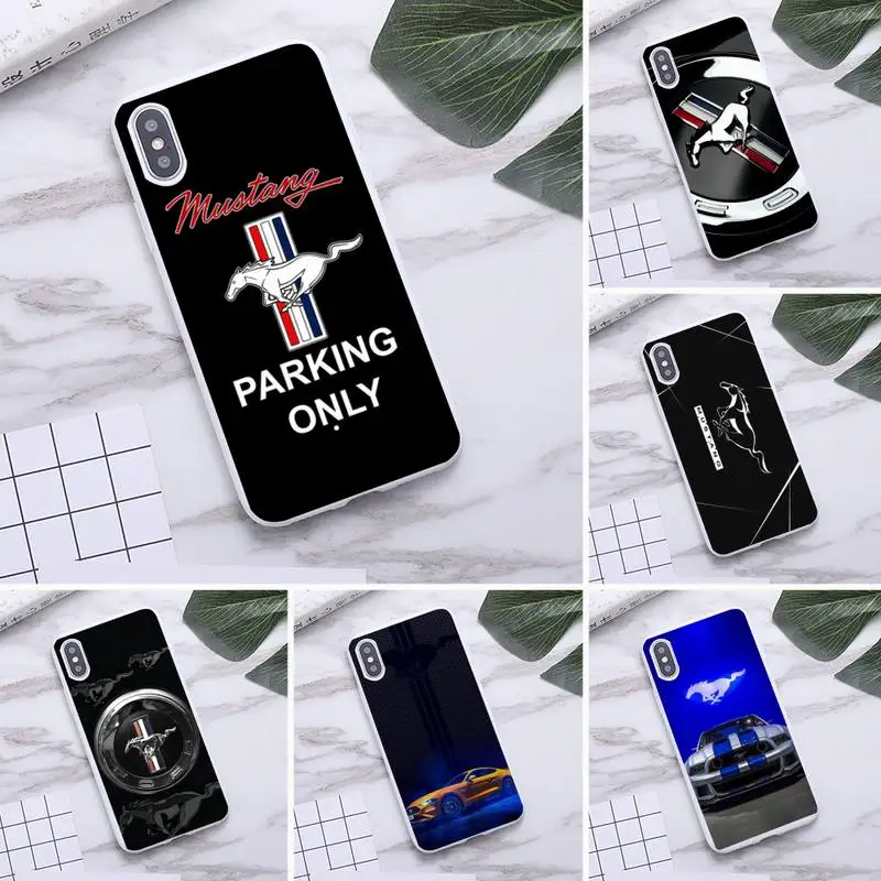 

Luxury Sports Car Brand Mustang Logo Phone Case for iPhone 12 mini 11 Pro Max X XR XS 8 7 6s Plus Candy white Silicone Cases
