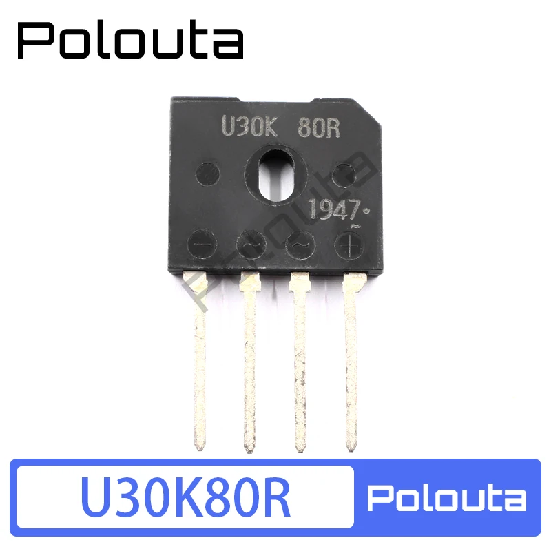 Polouta U30K80R GBU30K 30A 800V Straight Plug Induction Cooker Rectifier Flat Bridges Electronic Components 10Pcs/Set