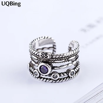 

Wholesale 925 Sterling Silver Vintage Retro Devil's Eye Open Rings Women Jewelry
