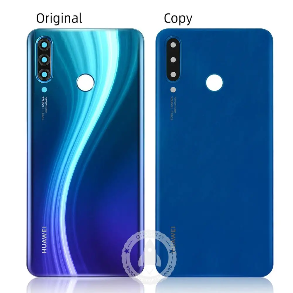 Оригинальное задняя панель для HUAWEI P30 Lite задняя крышка корпус Nova 4e Замена с объективом камеры 48MP пикселей