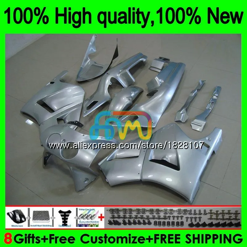 NC35 RVF400R для HONDA ЛРВ 400 R 400R VFR400 R V4 89BS. 8 Глянцевые Серебряные VFR400R NC24 95 96 97 98 1995 1996 1997 1998 обтекатель