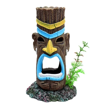 

Resin Fish Tank Ornaments Hollow Totem Betta Fish Hideouts Shelter Cave Habitat