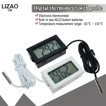 

Mini Convenient Digital LCD Thermometer Sensor Hygrometer Gauge Refrigerator Aquarium Monitoring Display Humidity Detector