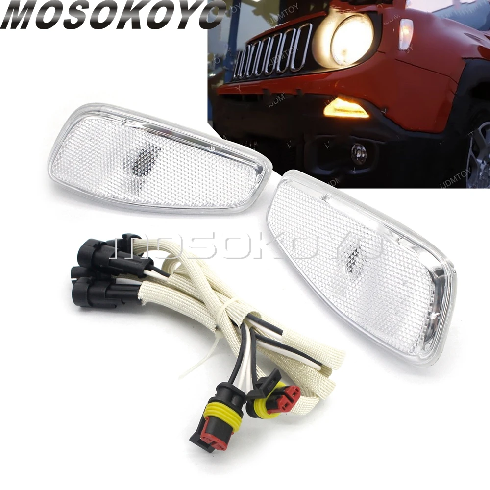 For Jeep Renegade 2015 2016 2017 Clear Lens Side Marker Indicator Turn