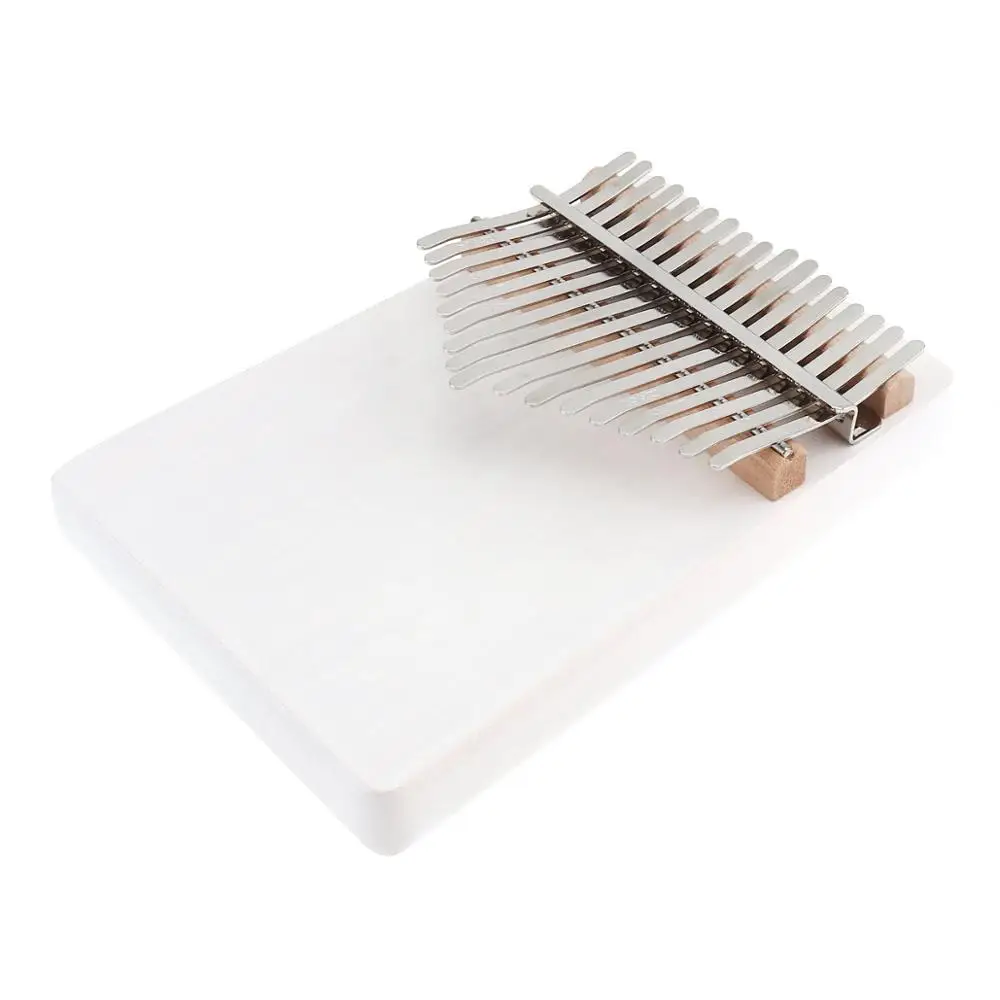 17 Keys Thumb Piano Kalimba Finger Heart Pattern Solid Single Board Pine Mbira Keyboard Musical Instrument with Tuning Hammer