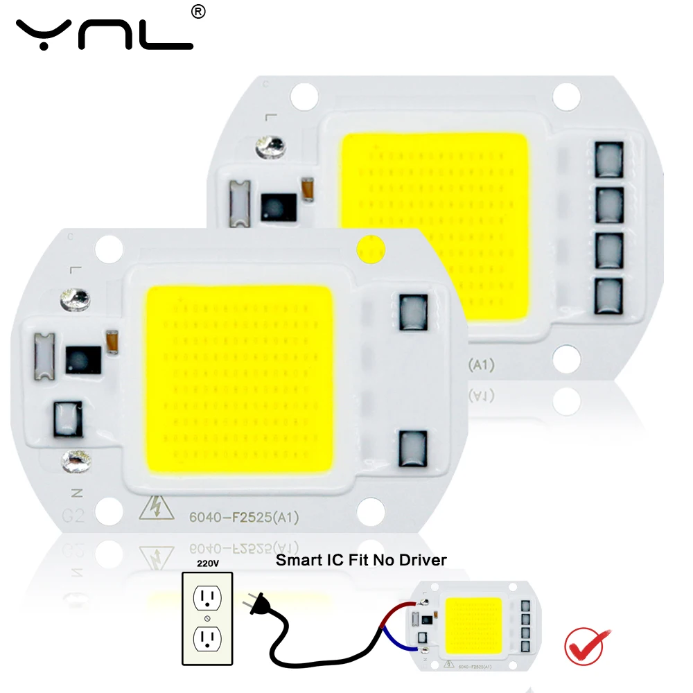 Светодиодный COB чип лампа 10 Вт 20 Вт 30 Вт 50 Вт 70 Вт 100 Вт AC 220 В Smart IC нет необходимости драйвер COB светодиодный светильник прожектор Diy освещение