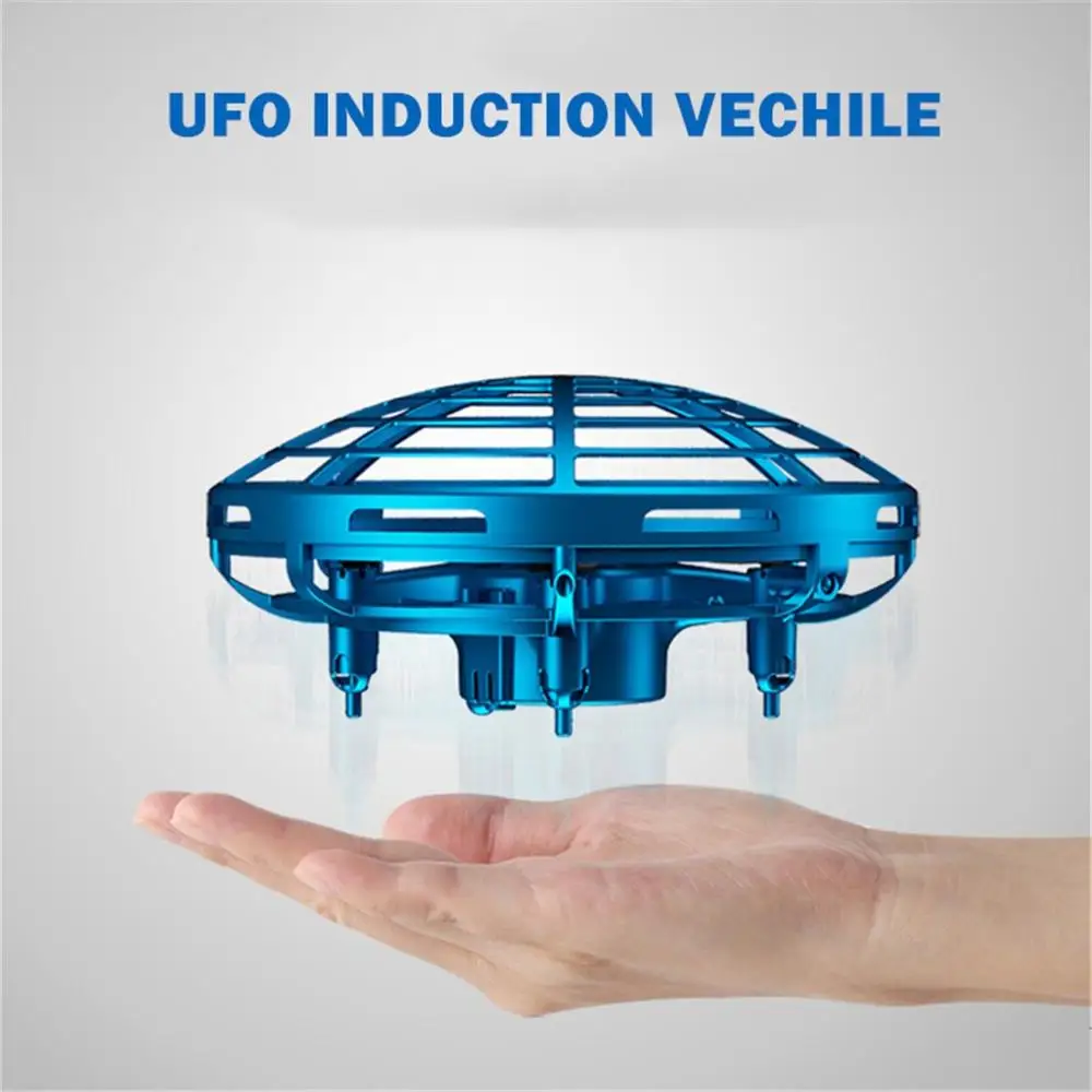 Мини датчик антиколлизии индукционный ручной контроль режим удержания высоты НЛО Дрон странные вещи игрушки для детей режим удержания НЛО - Цвет: Blue
