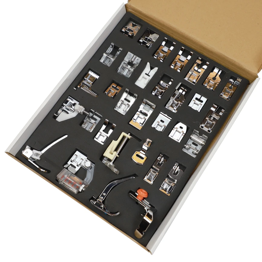 

11/32/48/52/62pcs Sewing Machine Supplies Presser Foot Feet for Sewing Machines Feet Kit Set With Box For Brother Singer Janome
