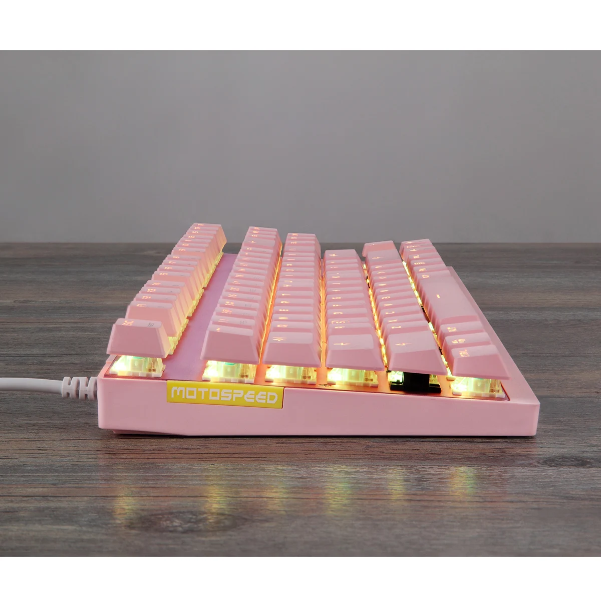 K82 механическая клавиатура Проводная RGB подсветка светящиеся игровые клавиатуры 87 клавиш Черный Розовый Многофункциональный американская клавиатура