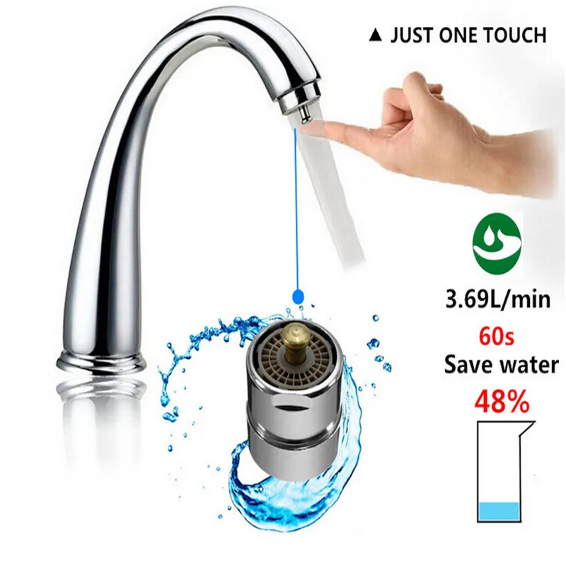 One-Touch Control Faucet Aerator Faucet Aerators Thread Bubbler Kitchen 