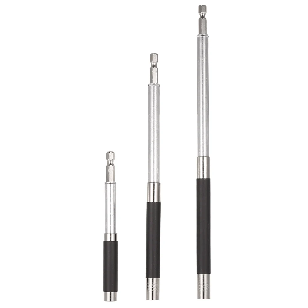 

3pcs 1/4" 80/120/140mm Hex Shank Quick Release Magnetic Screwdriver Extension Bit Holder Connection Rod Adapter Sleeve