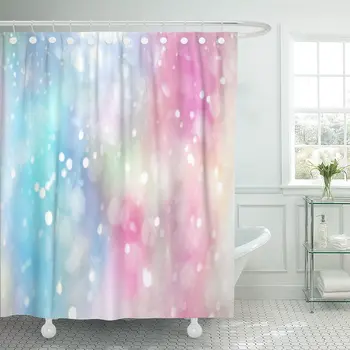 

Pink Flash Rainbow Pastel Lens Bokeh Effect Colorful Spot Blur Bubble Abstract Circle Dot Scene Purple Shower Curtain Waterproof
