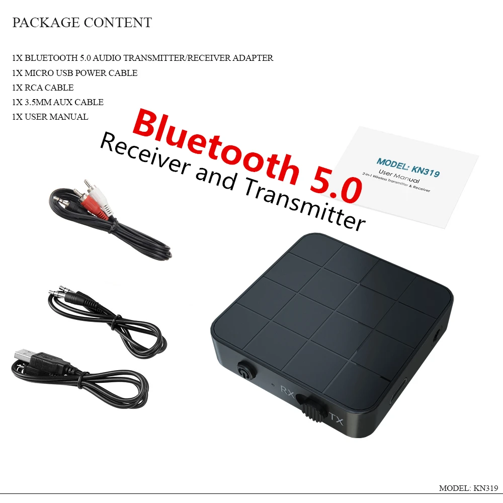 Kebidu 2 в 1 Bluetooth 4,2 5,0 приемник и передатчик Bluetooth беспроводной адаптер аудио с 3,5 мм AUX аудио для домашнего ТВ ПК