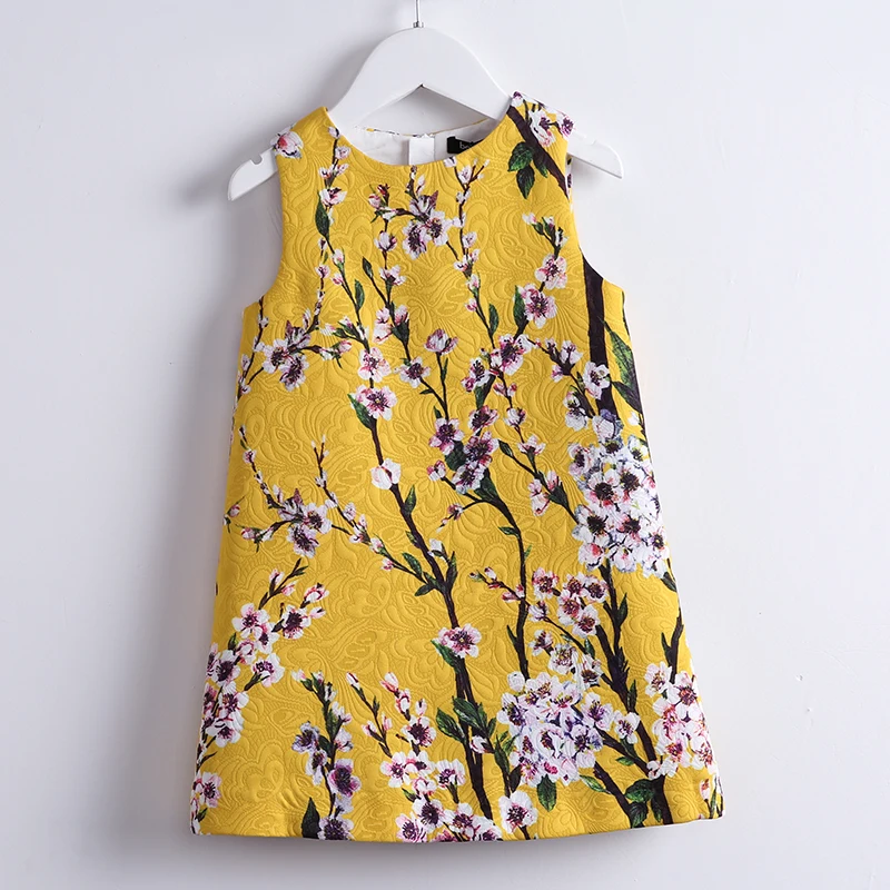 Girls Summer Dresses 2019 European And American Style Kids Sleeveless Flore Printed Party Dress Children Clothes | Детская одежда и
