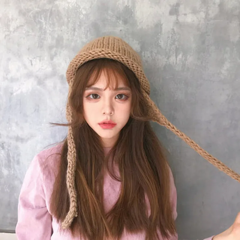 

Hats, sweaters, pure colors, wool knitted caps, autumn winter, knitted shirts, warm ears, winter hat.