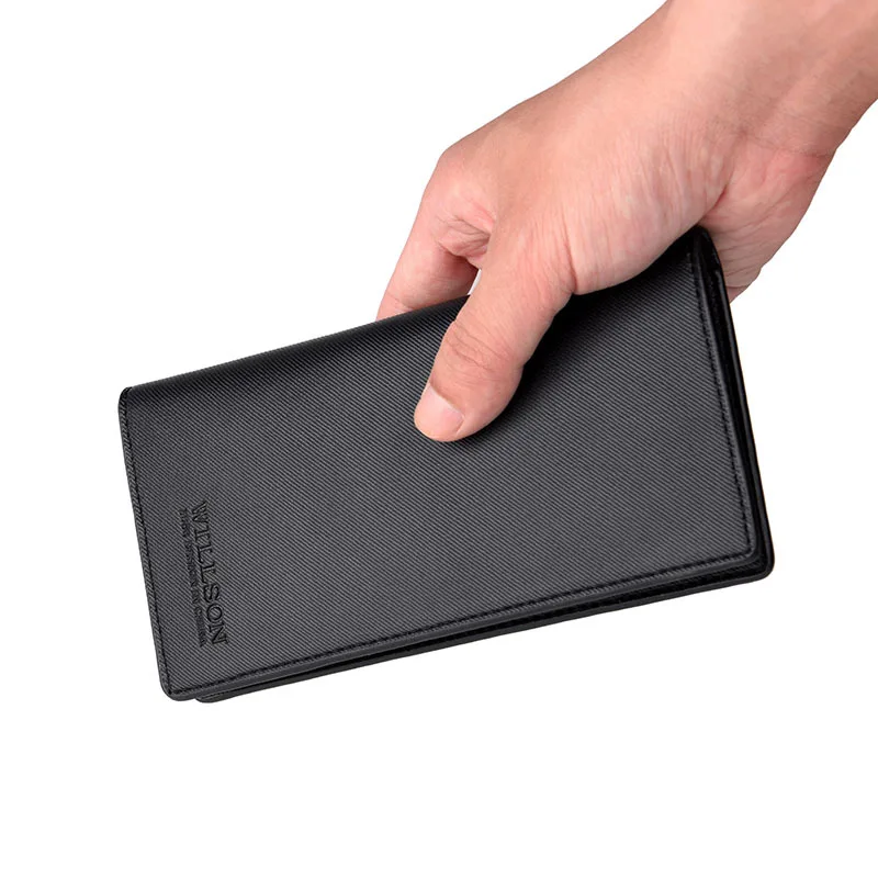 New Fashion Nen's Quality PU Long Section Ultra-thin Wallet Leisure Large Capacity Zipper Multi-card Holder Cash Organizer Hot