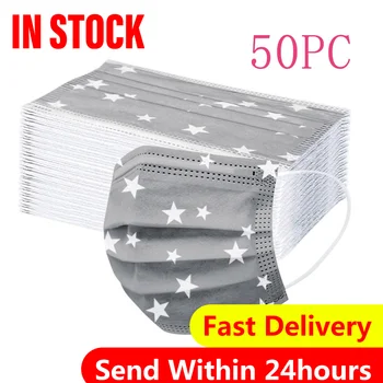

50pcs Mask Disposable Nonwoven 3 Layer Filter Mask Mouth Face Mask Ear Loop Anti-Dust Protective Breathable Mask Mascarilla