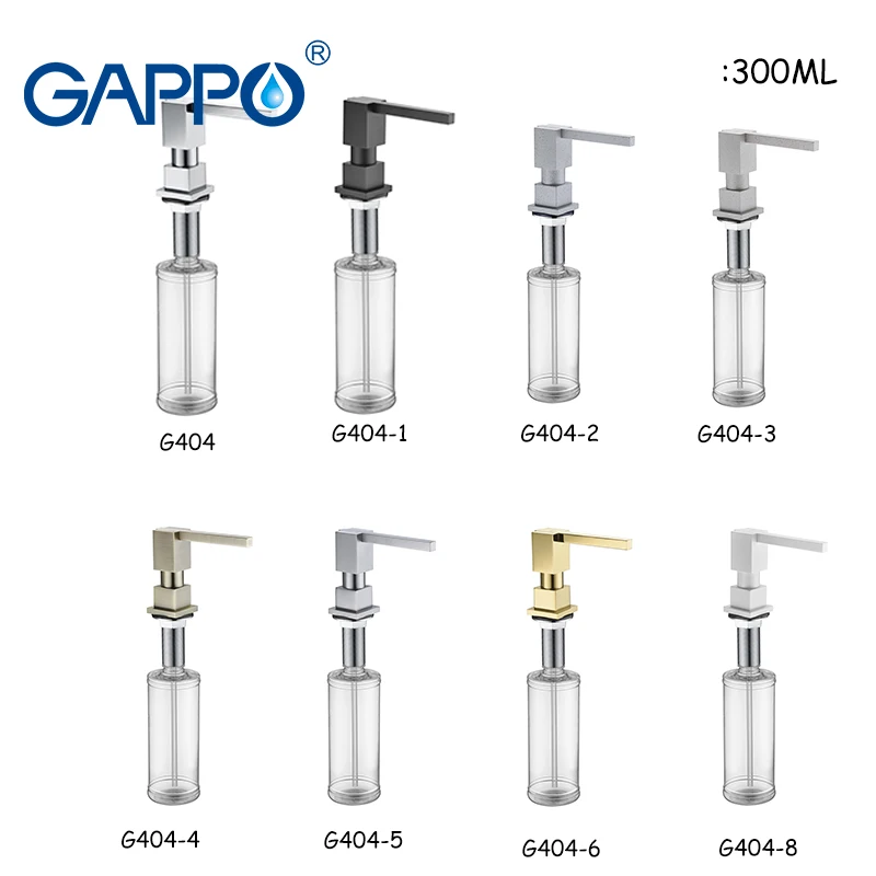 GAPPO Brass ABS kitchen soap dispenser 300ML Deck Mounted Hand Soap Dispenser Liquid Soap Bottle Kitchen Accessories