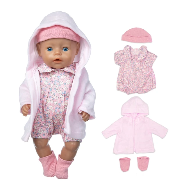 1Set Sweater Suit+hat+scarf +gloves Fit 17inch 43cm Doll Clothes Born Baby Suit For Baby Birthday Festival Gift 11