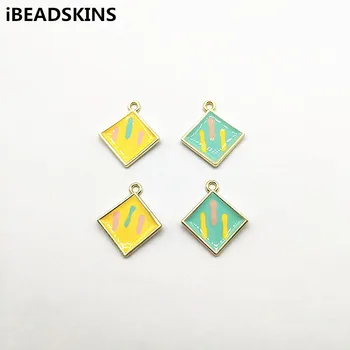 

New arrival! 27x23mm 50pcs Enamel with Zinc Alloy Square charm for Earrings parts,Accessories Earrings hand Made Jewelry DIY