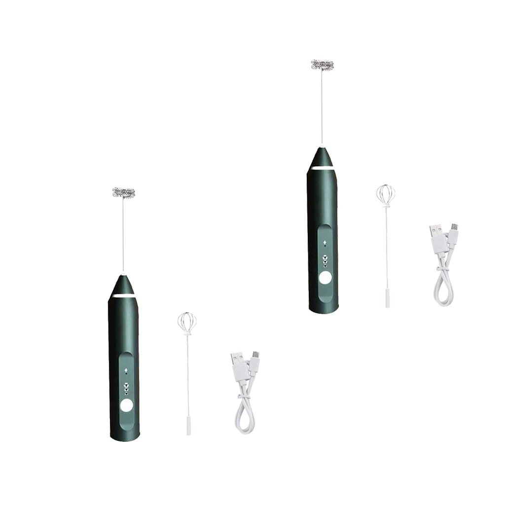 2Pack Black Handheld Electric Milk Frother with Eggbeater Electric Foam Maker For Coffee, Lattes, Cappuccino, Hot