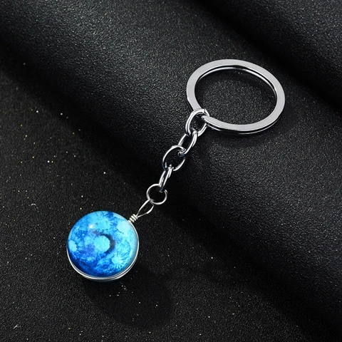 SIAN светящаяся планета стеклянный шар брелок светится в темноте синяя земля Луна галактика подвеска ручной работы брелок подарок - Цвет: Style 2