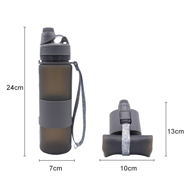 

ABUO-500ML Collapsible Water Bottle with Hand Strap,Leak Proof Twist Cap,BPA Free