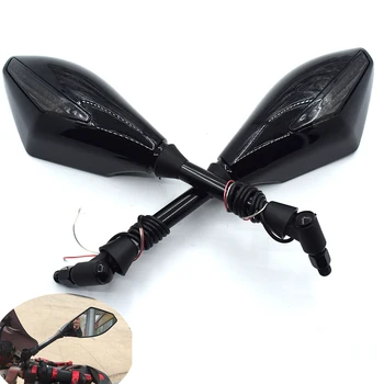 

Universal 10mm Motorcycle mirrors LED Turn Signals Rearview Mirrors For SUZUKI GSXR1300 GSX650F GSF650 BANDIT GSX1250 F/SA/ABS