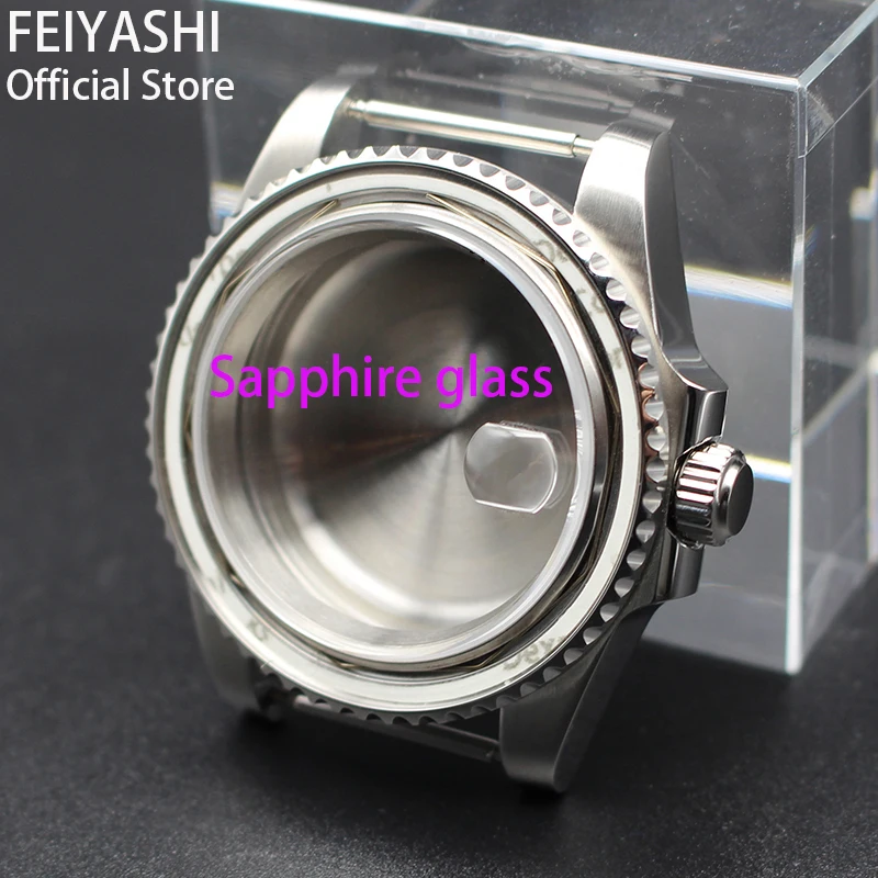40mm Stainless Steel Men's Watches Case Submariner Sapphire Glass Parts Fit nh35 nh36 miyota 8215 eta 2824 Movement 28.5mm Dial