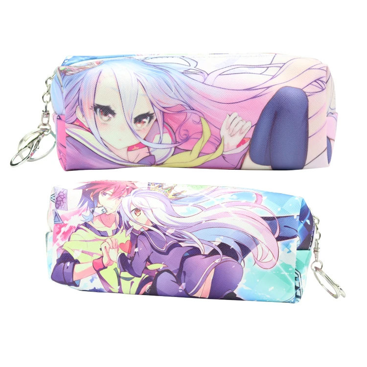 NO GAME NO LIFE Аниме игры без жизни из искусственной кожи пенал для карандашей», «Сора»/Shiro косметичка для подарочный пакет - Цвет: NO GAME NO LIFE