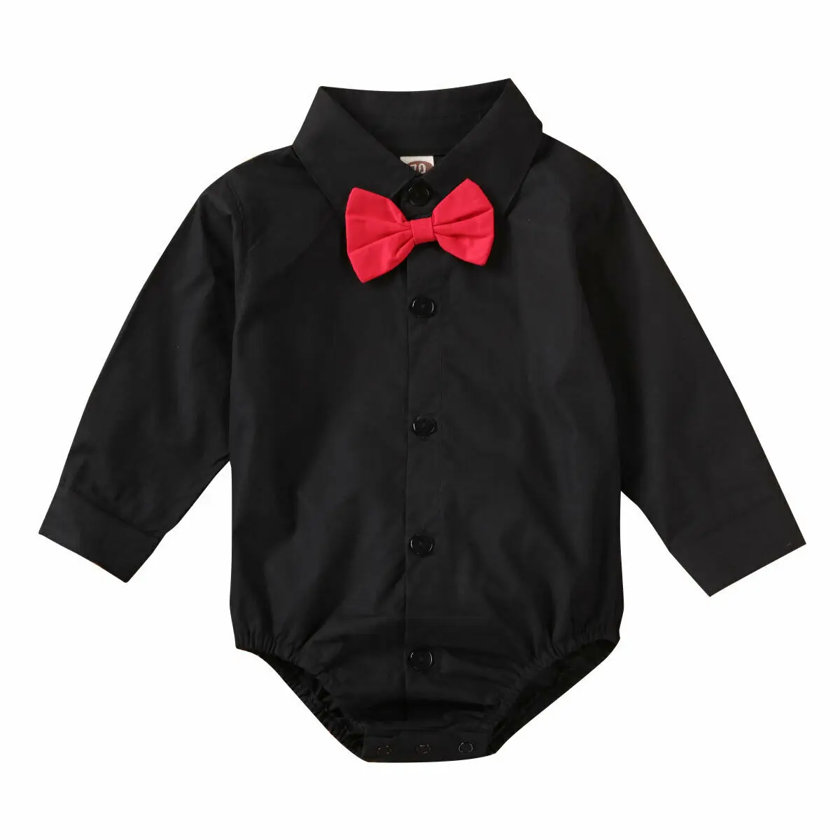 Long sleeve Black Боди для новорожденных и маленьких детей от 0 до 24 месяцев, деловой костюм джентльмена комбинезон с короткими/длинными рукавами и бантом, пляжный костюм Одежда для мальчиков - Цвет: Long sleeve Black