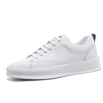 

NXY Modern White Chunky Sneakers Genuine Leather Lace Up Sport Shoes Stylish Running Joggjing Shoes Students Leisure Tranier