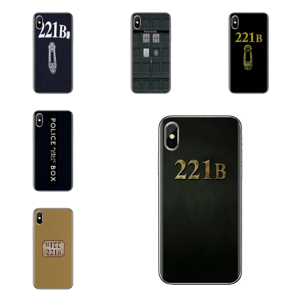 Чехол для iPhone XS Max XR X 4 4s 5 5S 5C SE 6 6S 7 8 Plus samsung Galaxy J1 J3 J5 J7 A3 A5 Шерлок Холмс 221B Доктор Кто