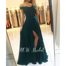 Темно-зеленое Великолепное вечернее платье шикарное бисерное кружевное ТРАПЕЦИЕВИДНОЕ шифоновое длинное формальное женское платье дешево vestido de festa