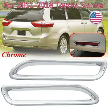 

Pair Car Chrome Plated Rear Bumper Fog Lamp Light Cover Trim For Toyota Sienna 2011 2012 2013 2014 2015 2016 2017 2018 Accessor