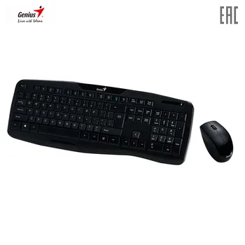 

Keyboard Mouse Combos Genius 31340005103 wireless kit Computer Peripherals gaming keyboard and mouses mice Genius KB-8000X USB Black RU 2.4GHz