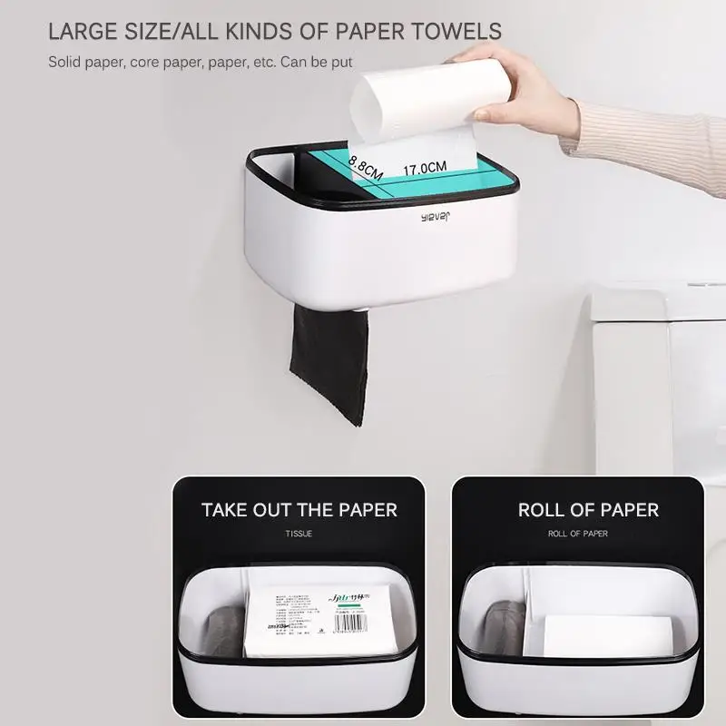 

Paper Towel Dispenser Wall Mounted Kitchen Paper Towel Holder Bathroom Toilet Paper Holder Garbage Bags Dispenser Home Storage