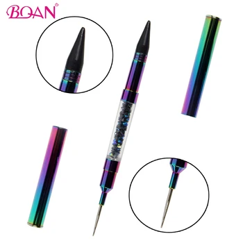 

BQAN Colorful Dual-ended Nail Dotting Pen Crystal Beads Rhinestone Handle Studs Picker Wax Pencil Manicure Nail Art Tool