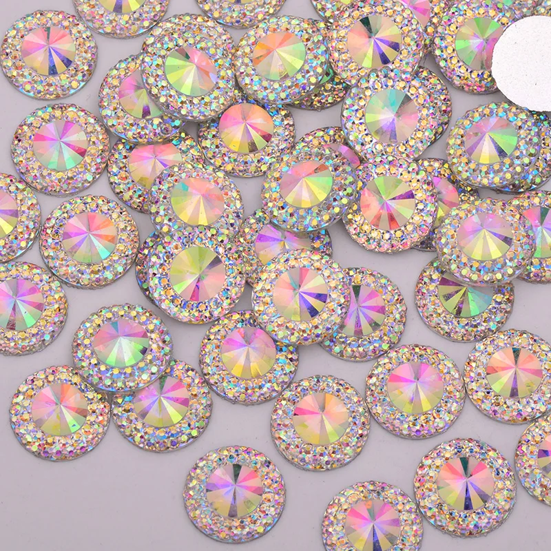 JUNAO 8mm 10mm 12mm 20mm 30mm 40mm 대형 크리스탈 AB 라인 석 아플리케 플랫 백 카보 숑 스톤 수지 크리스탈 스트 라스 공예품