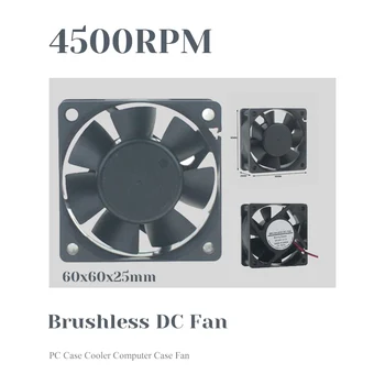

4500RPM Desktop Cooling Fan PC Cooler PC Computer Case Fan Accessories DC 24V 0.1A 60x60x25mm 2 Pin XH2.54 Interface